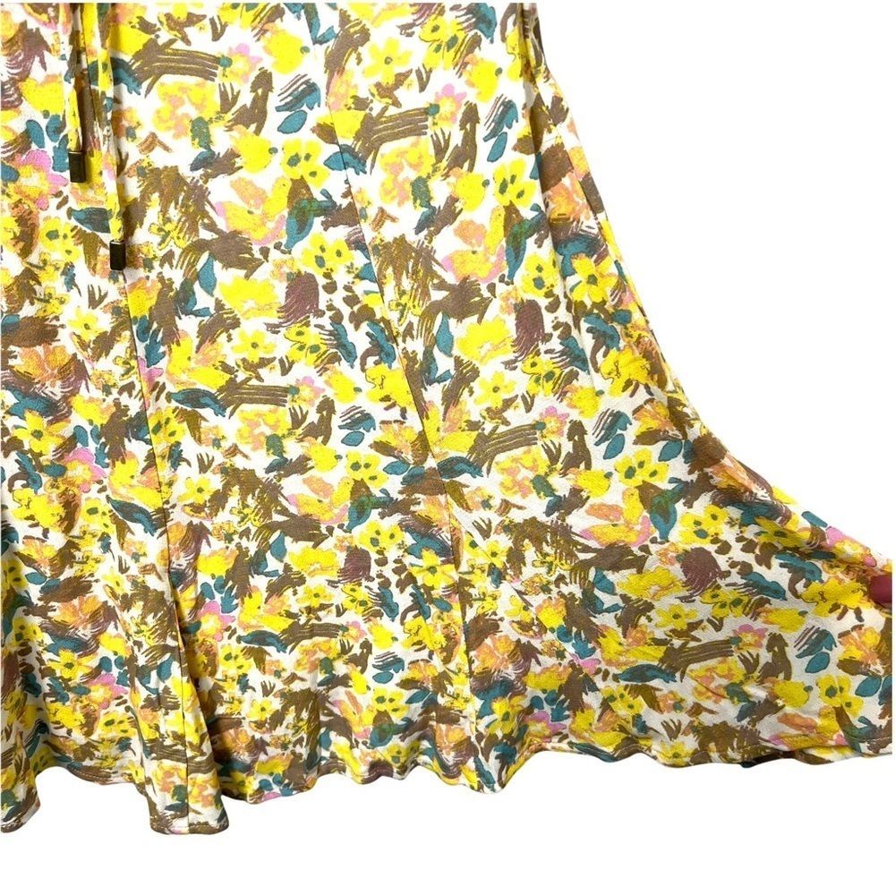 FREE PEOPLE NWT Forget Me Not V Neck Floral Lined Ruched Sleeve Mini Dress 0 - Picture 9 of 12